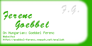 ferenc goebbel business card